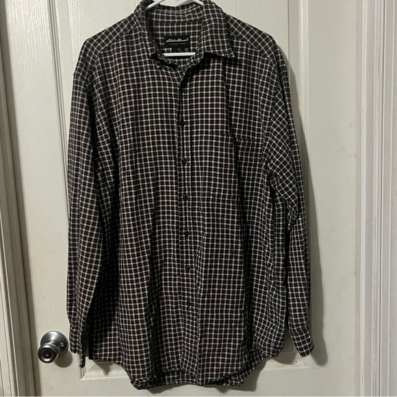 Men’s Eddie Bauer, Long Sleeve, Button Down Plaid Shirt, Tall/Large - Picture 1 of 8